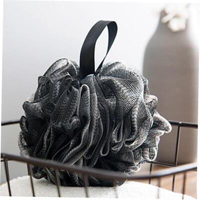 Bamboo Charcoal Bath Ball Black Shower Loofah Sponge Mesh wi