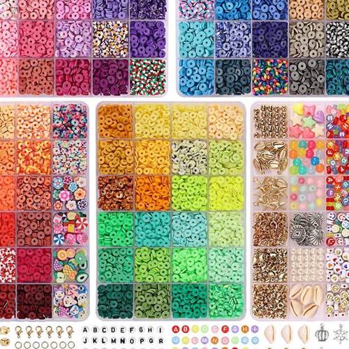 Clay Beads Set Bracelet Necklce Making Bead Letter DIY Kits