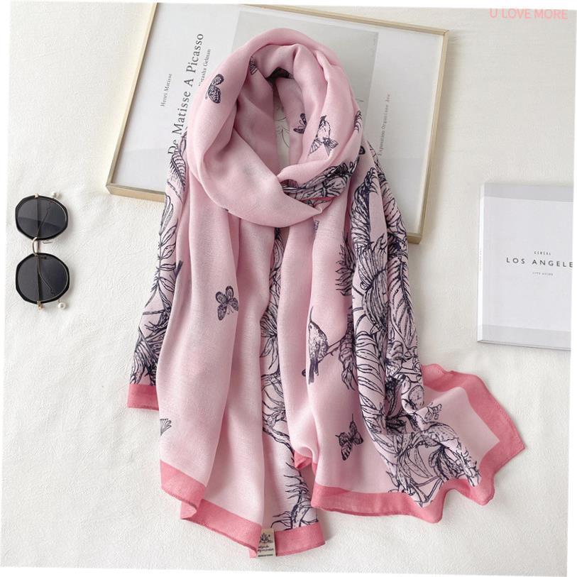 Women's Butterfly Fly Scarf Thin Printed Shawl Warm