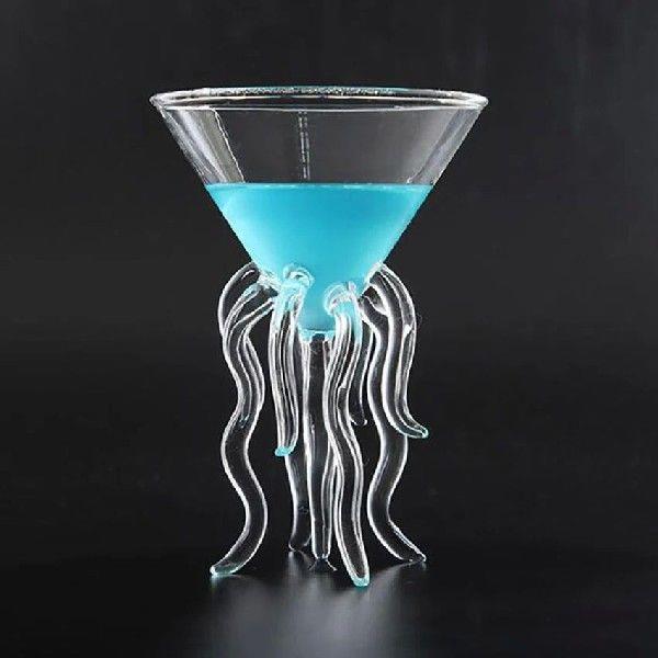 100ML Creative Jellyfish Transparent Cocktail Glass Bar