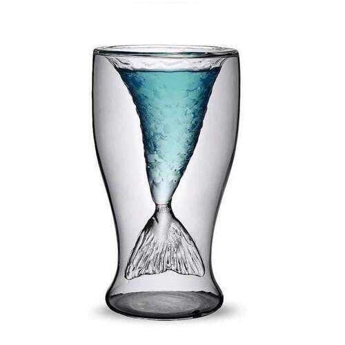 Crystal Mermaid Tail Cup Transparent Glass Fish Tail
