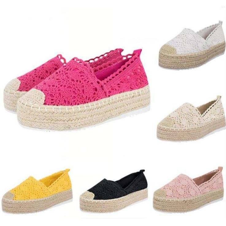 sandals straw woven thick soled women