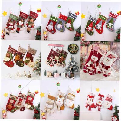 Christmas stocking gift bag Santa Claus candy bag pendant
