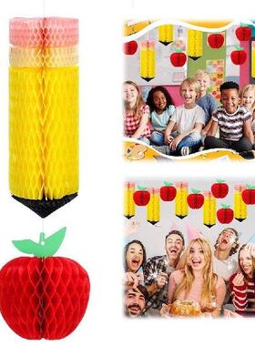 12Pcs Tissue Paper Hanging Pencil Includes 6 Apple 6 Pencil