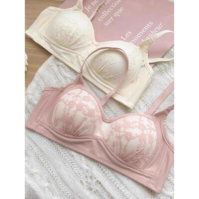 Sweet lace lingerie with small chest少女舒适透气上托聚拢文胸
