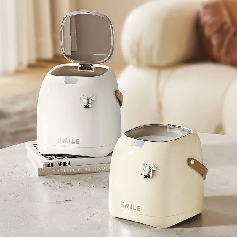 Beishan 2L Luxury Desktop Trash Can, Small Paper Basket With