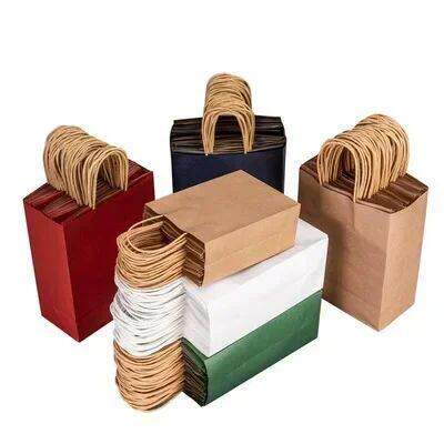 10PCS Kraft Paper Gift Candy Bag Colored Hand-held Paper Bag