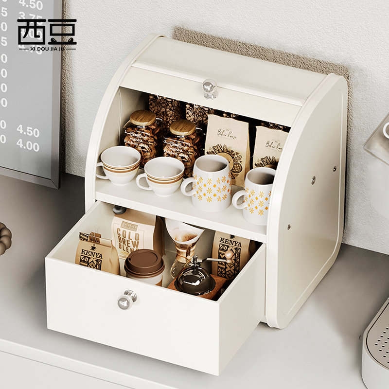 咖啡角杯架桌面茶包胶囊餐边柜水吧台杯子手冲咖啡工具高档收纳盒
