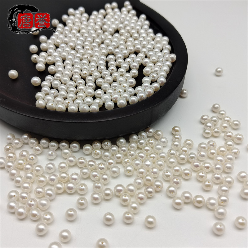 Натуральный пресноводный жемчуг детские рассыпчатые бусины почти круглые Аврора просо бусины ручной работы diy браслет голые бусины с отверстиями Изображение 1