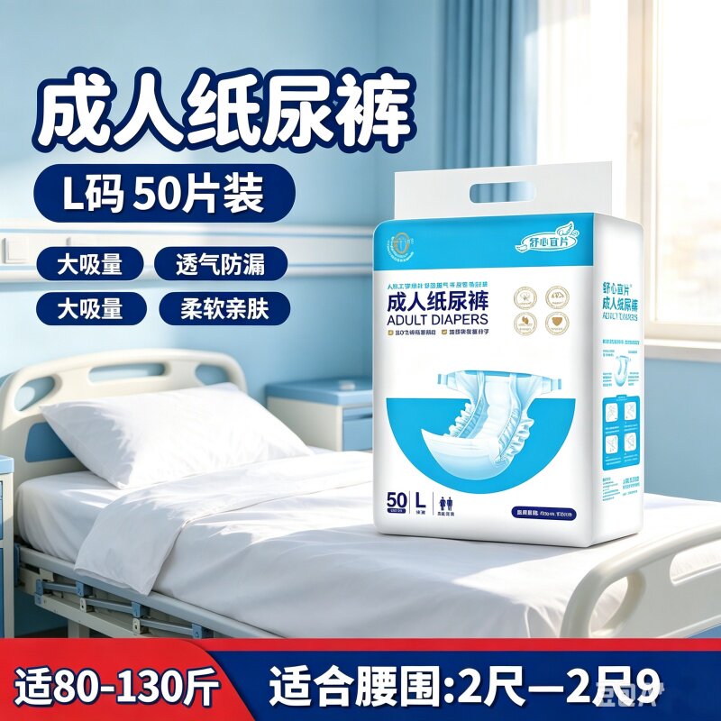 中厚成人纸尿裤L码加大号防漏瞬吸干爽透气老人尿不湿卧床大码款
