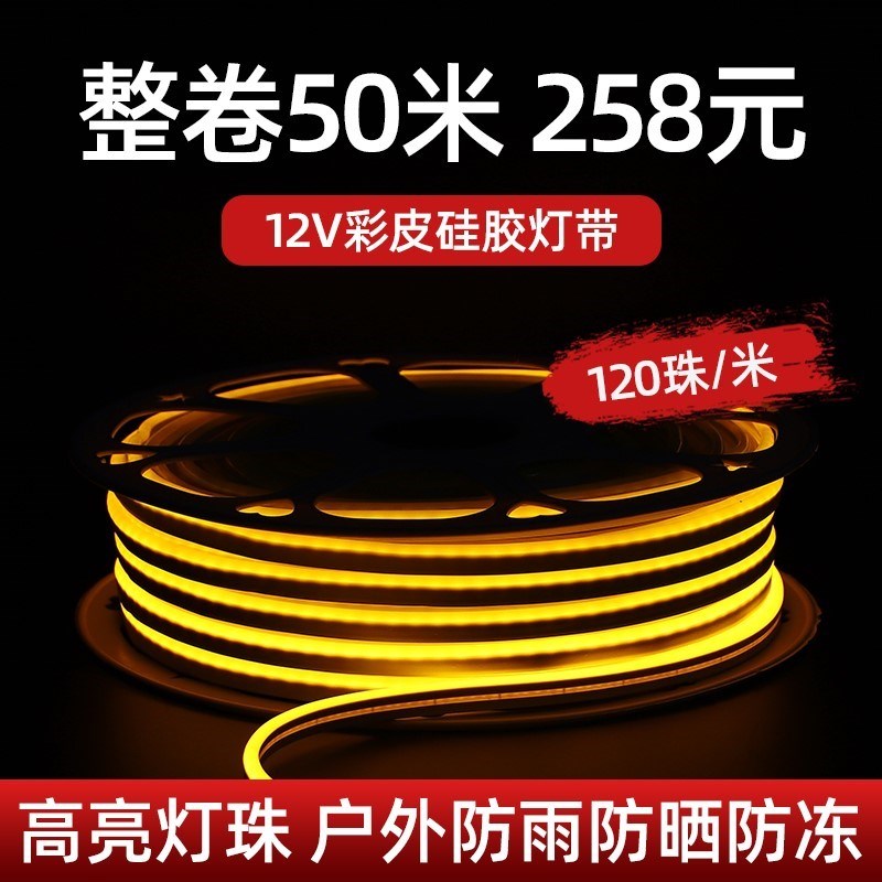 led低压12v彩皮硅胶广告做字造型灯带2I20v户外婚庆柔性霓虹软灯