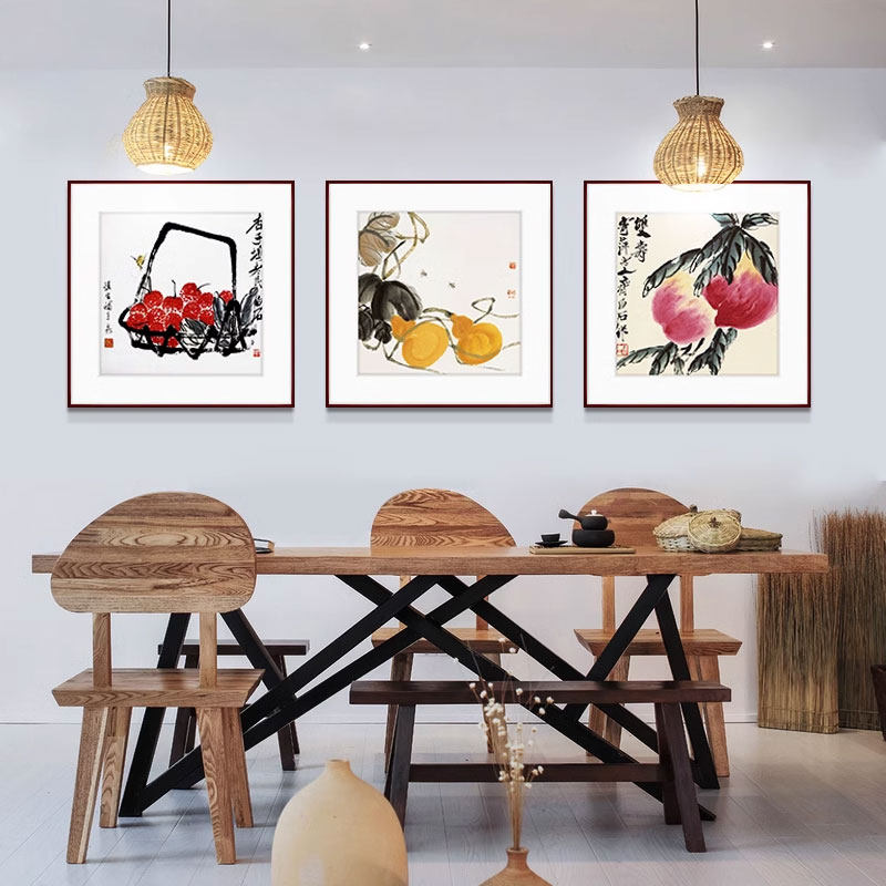 齐白石装饰画国画新中式客厅背景墙面挂画卧室饭厅餐厅水墨虾壁画,家居饰品,现代装饰画,淘宝优惠券,粉丝福利购,淘宝优惠卷