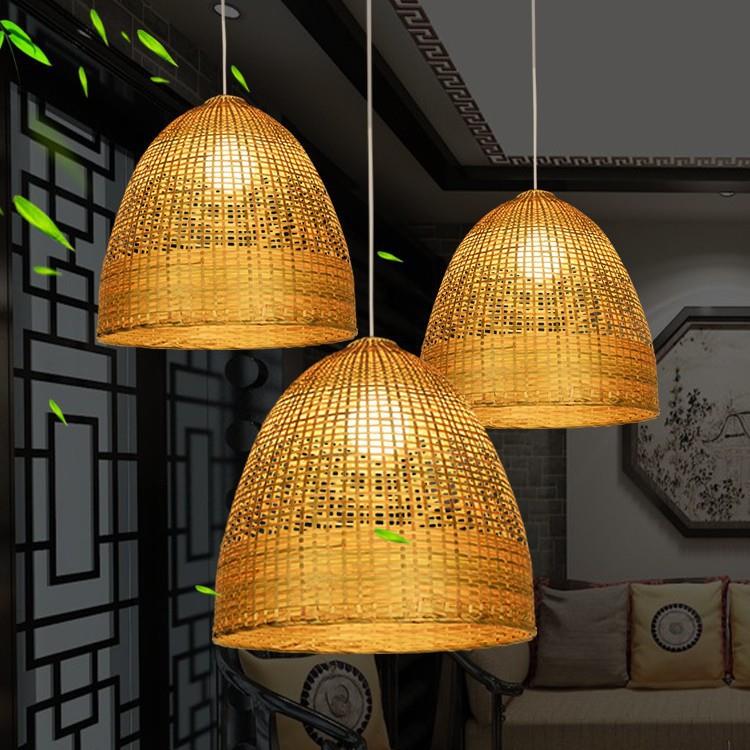中式灯竹子灯竹编吊灯饭店餐厅灯竹编藤艺个性创意竹艺榻榻米灯具