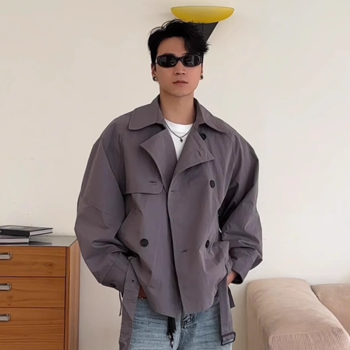 SKYROCKET扶摇春夏英伦风风衣男