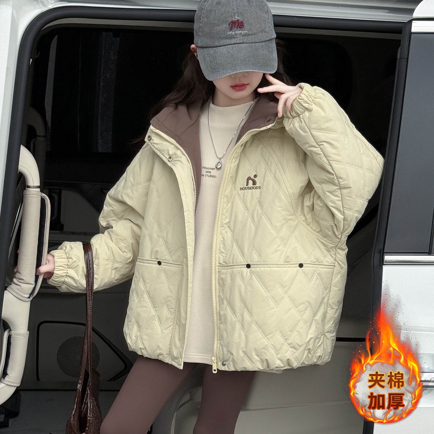 女童冬款加厚羽绒棉服外套洋气潮