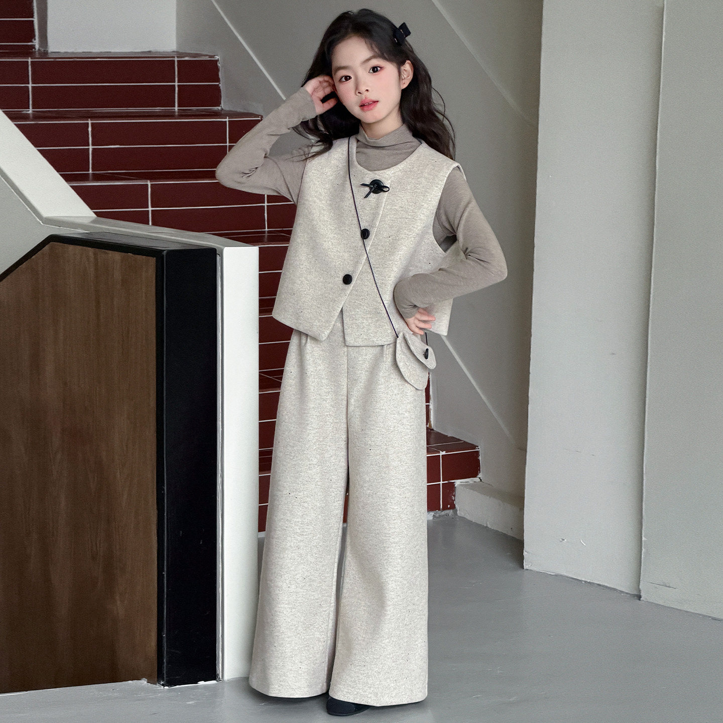 女童春装撒银西装套装2026新款中大童女孩春秋款儿童小香风三件套,童装/婴儿装/亲子装,套装,淘宝优惠券,粉丝福利购,淘宝优惠卷