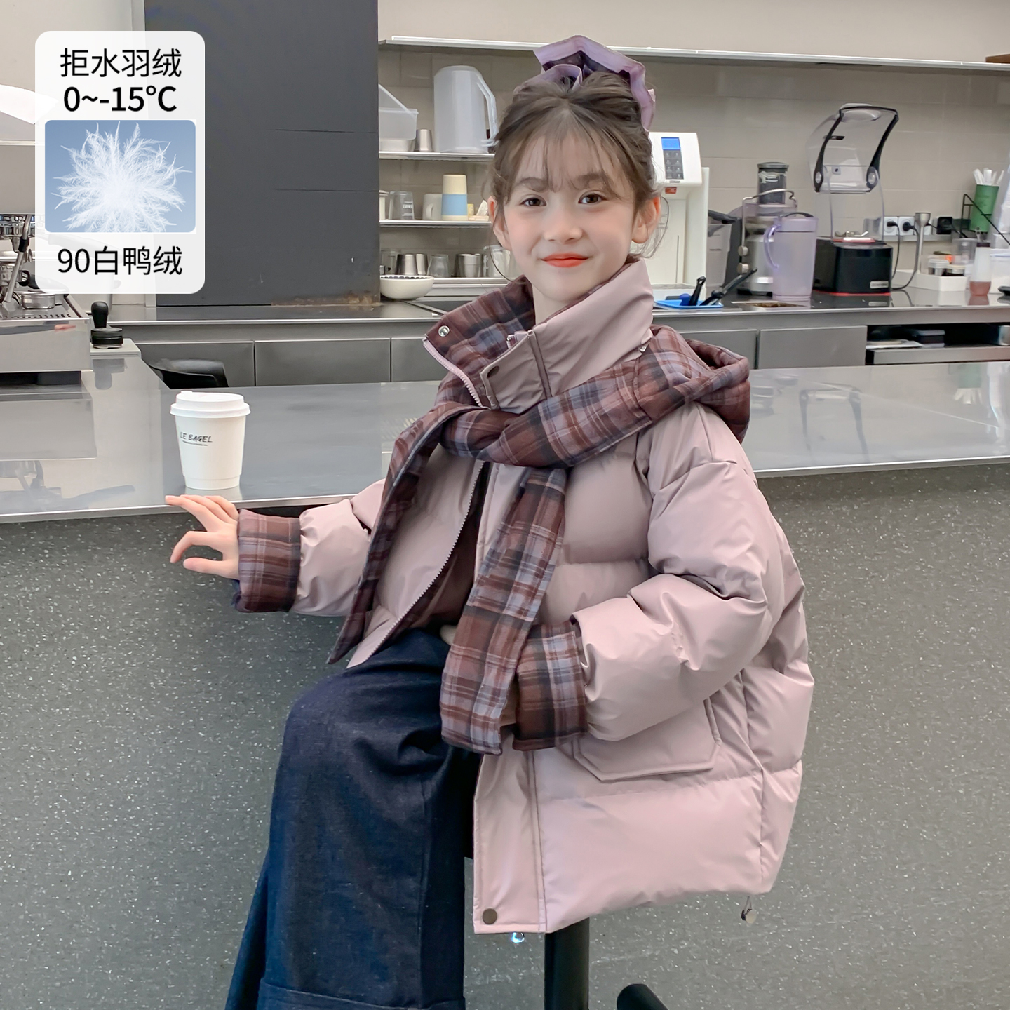 女童冬季加厚羽绒服外套洋气时髦