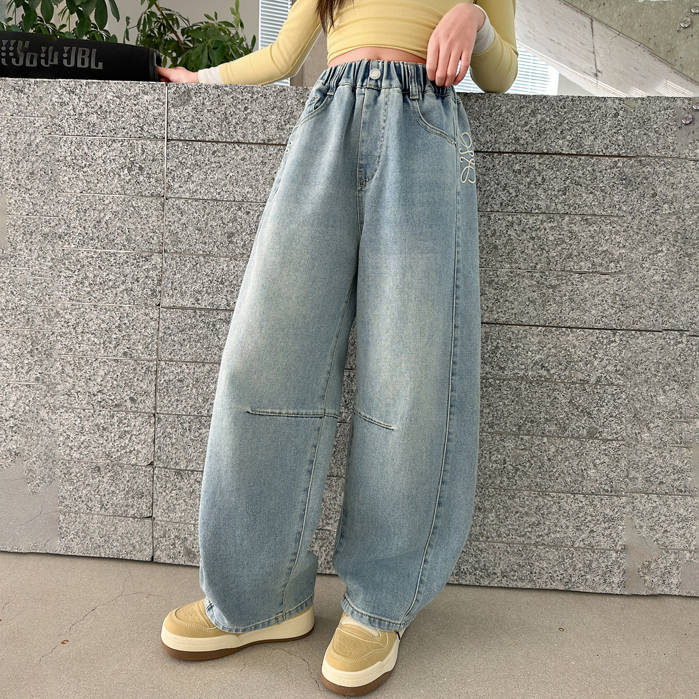 儿童装女童春装裤子长裤2026新款中大童女孩春秋款休闲阔腿牛仔裤,童装/婴儿装/亲子装,裤子,淘宝优惠券,粉丝福利购,淘宝优惠卷