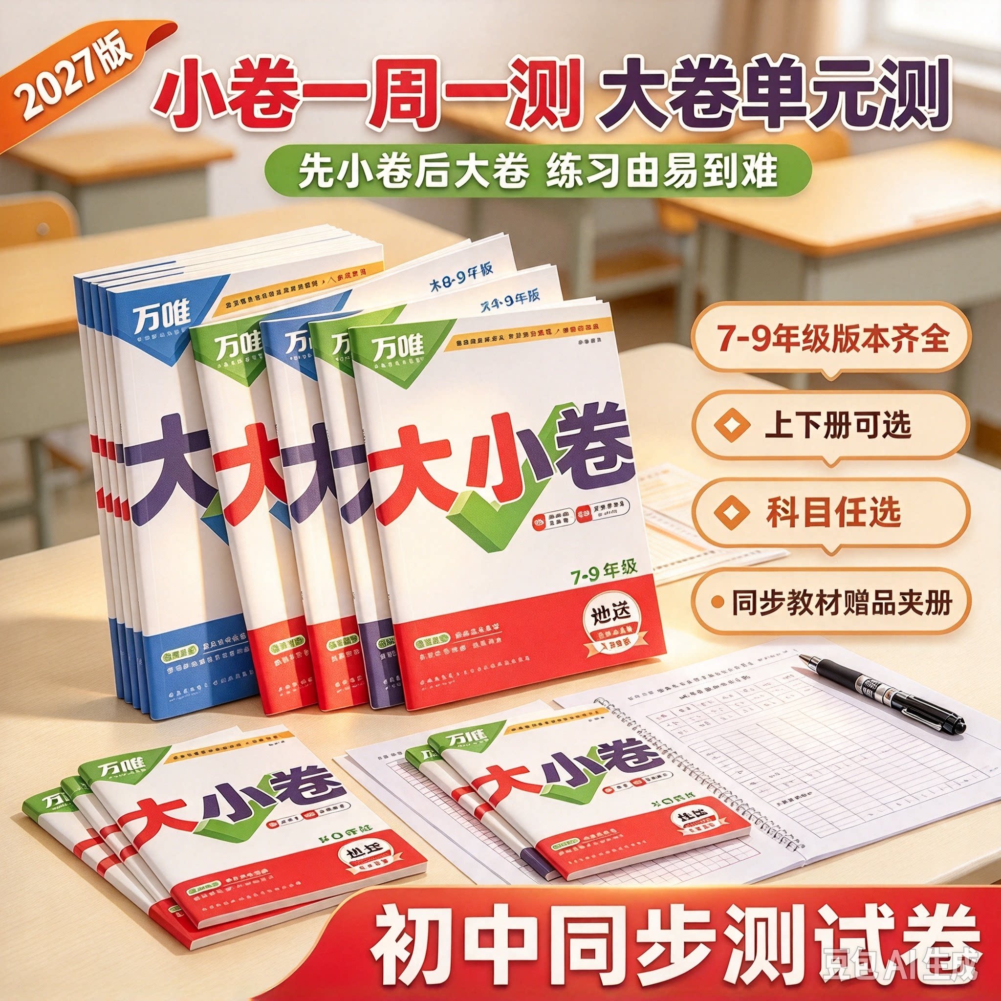 2026新万唯大小卷七年级八年级九年级上下册语文数学英语物理政治历史生物地理初一二三小四门初中上册同步单元期中期末试卷必刷题