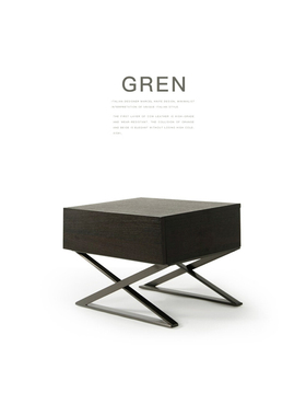 慕兰卡 M°naca  意式极简床头柜卧室创意烟熏色设计现代简约