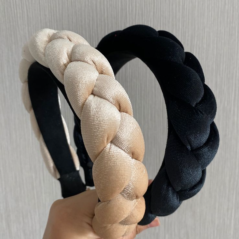 民族风麻花辫子头饰手工绒布发箍压发头饰