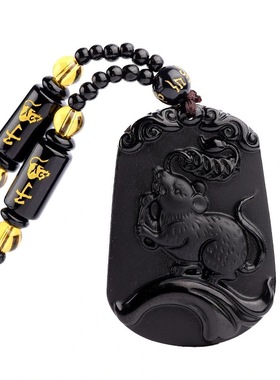 十二生肖吊坠男女款黑色生肖情侣饰品首饰项链礼物时尚饰品