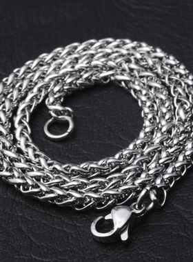 男士项链不锈钢链条diy饰品配件钛钢欧美龙骨链女生吊坠配链