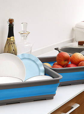 可折叠盆洗菜14493 盆便携沥多功式能大号方家塑料洗厨房长方形用