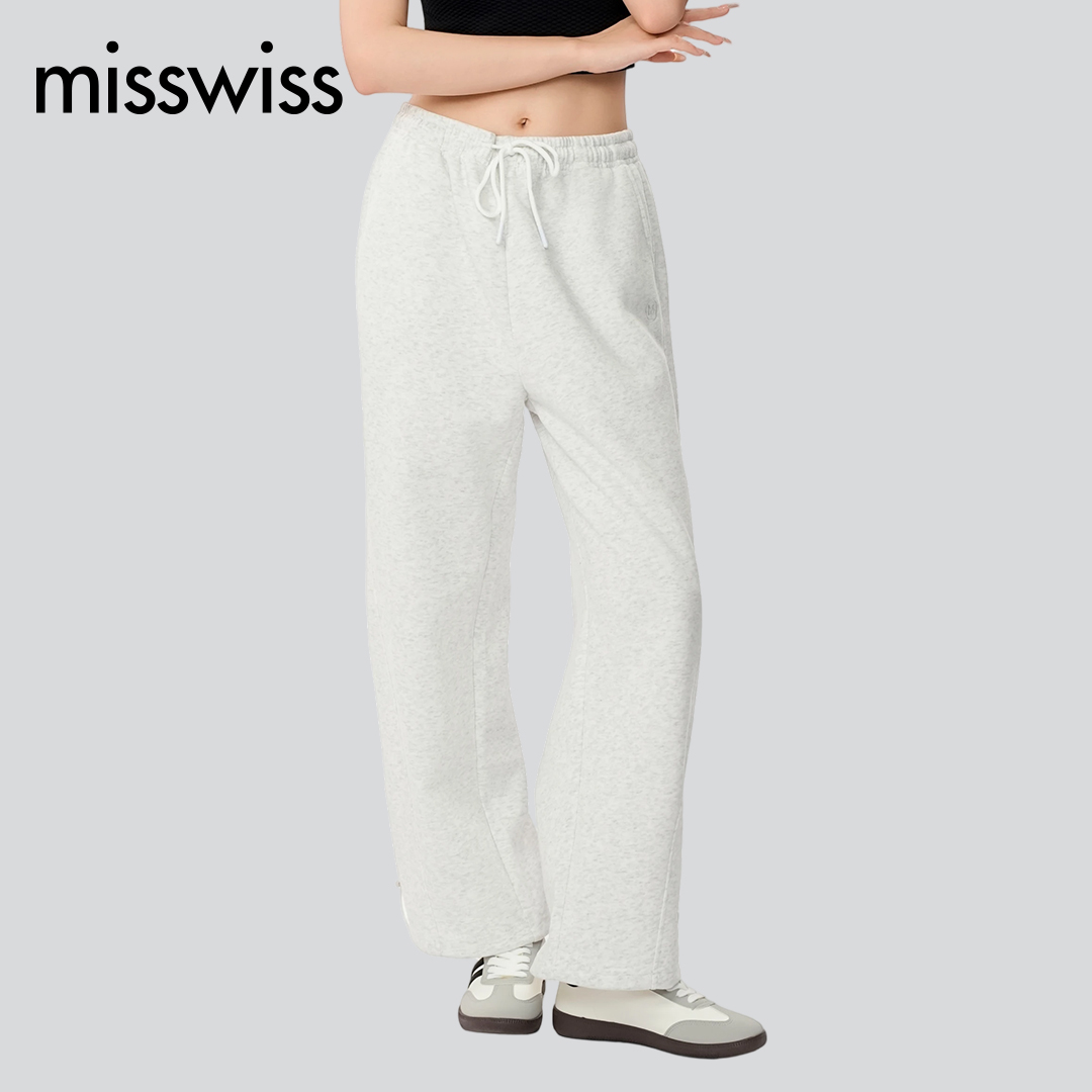 MissWiss（服饰）卫裤女2025年新款休闲裤子宽松直筒针织运动长裤