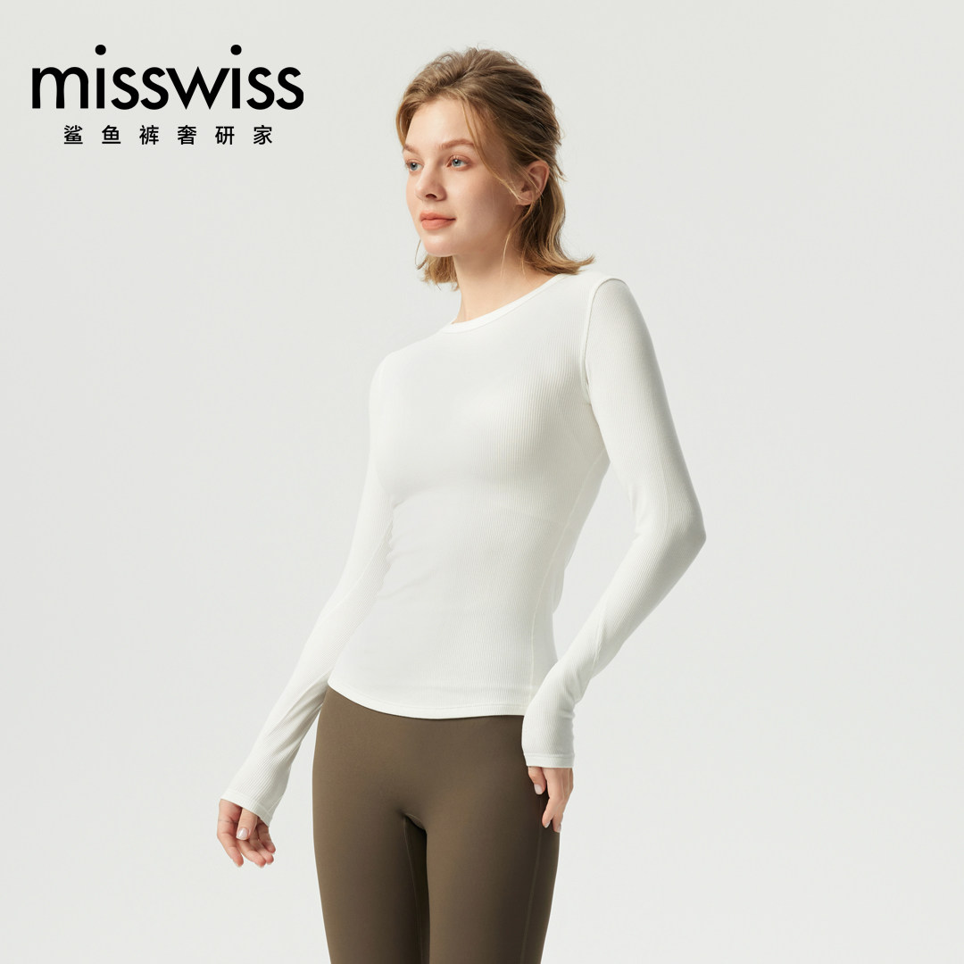 MissWiss（服饰）打底衫女秋冬圆领长袖T恤修身显瘦针织内搭