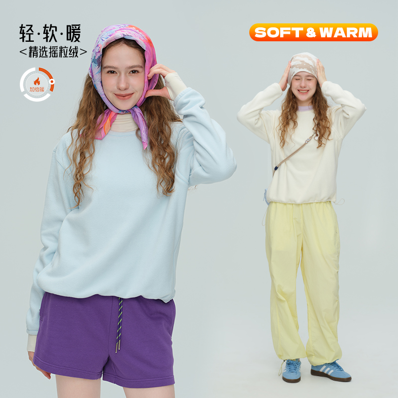 MissWiss（服饰）圆领卫衣女韩版宽松保暖摇粒绒休闲运动长袖上衣