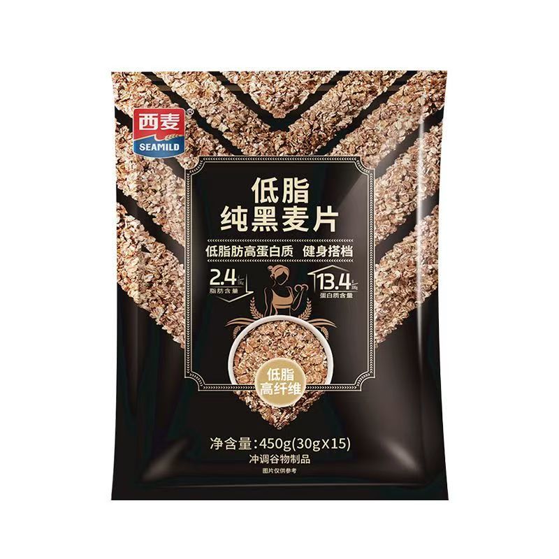西麦低脂纯黑麦片450g饱腹食品