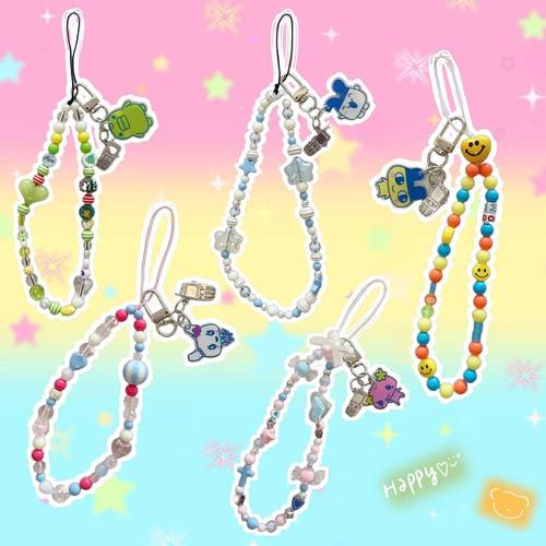 糖果色拓麻歌子串珠手机挂绳