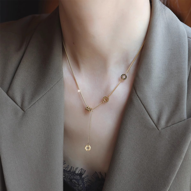 钛钢不褪色金色小蛮腰项链