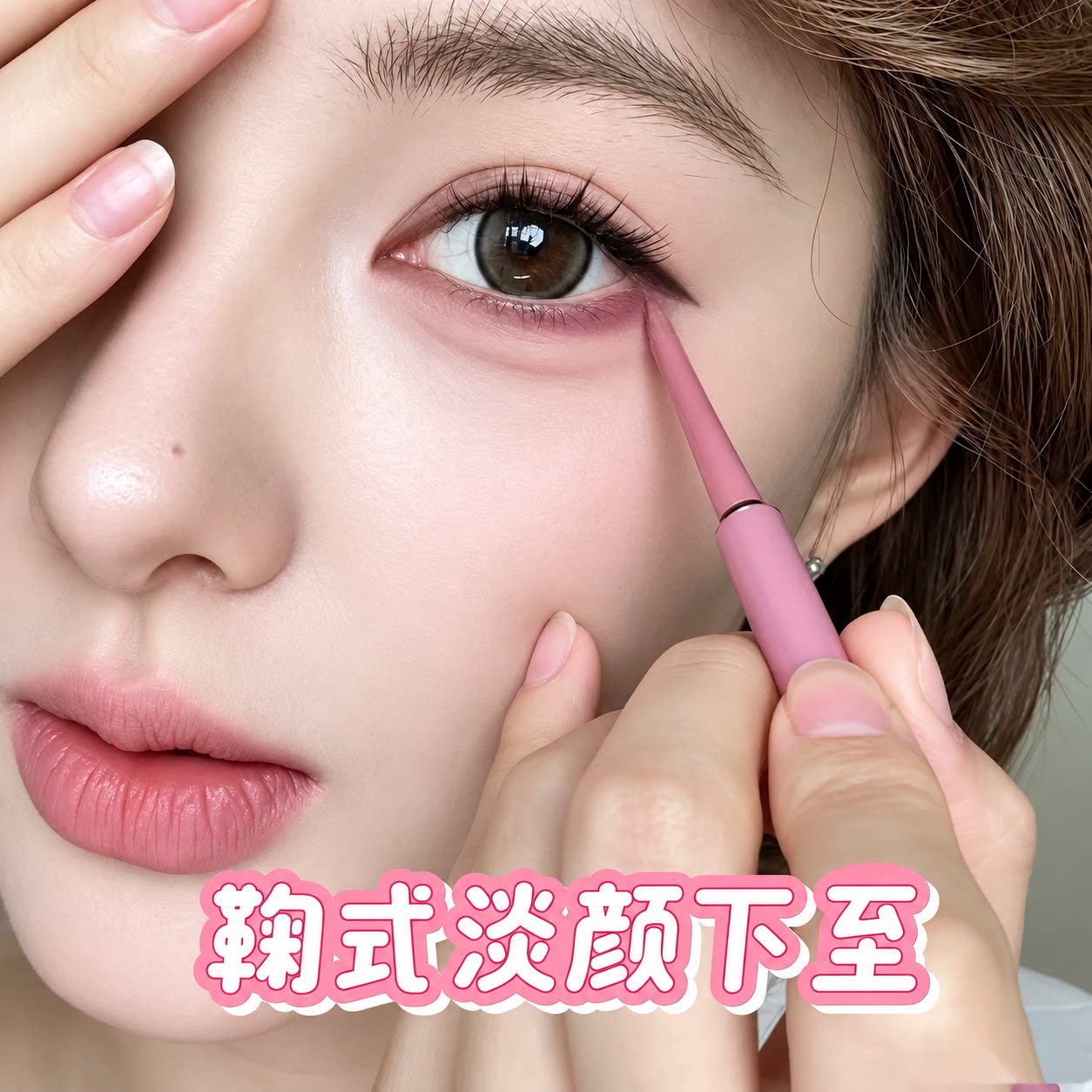 烟粉色眼线胶笔双头卧蚕下至自带刷头不易晕染顺滑速干耐蹭新手女