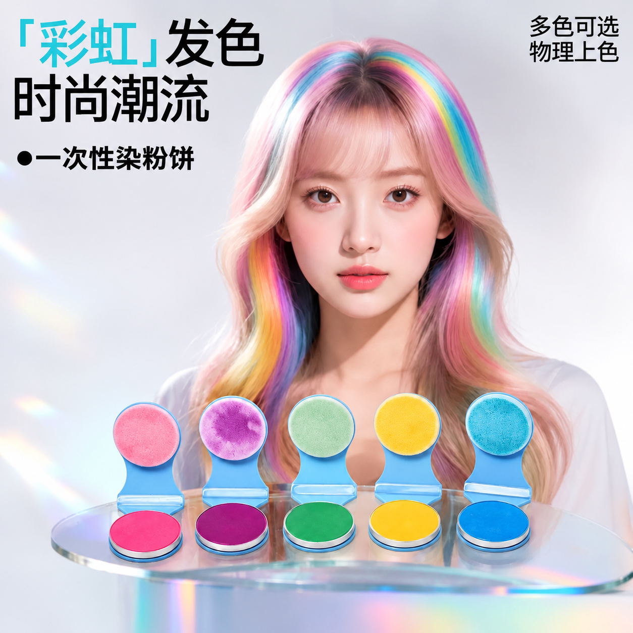 一次性染粉饼发音乐节舞台彩染套装工具正品官方旗舰店喷雾可洗掉