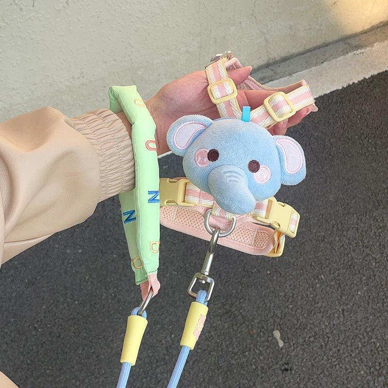 宠物牵引绳小型犬猫咪狗狗可调节背心式遛狗带子防挣脱外出专用