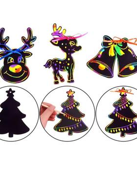 24pcs Magic Color Scratch Card Christmas Tree Orname圣诞刮卡