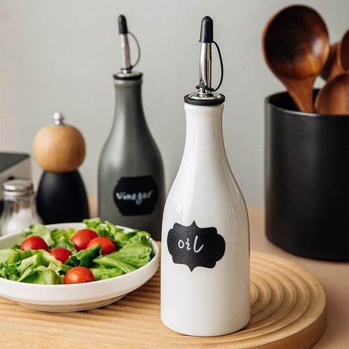 Ceramic Oil Vinegar Cruet 300ml Kitchen Dispenser for Sauces