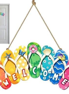 Rustic Wood Summer Door Wall Decor Beach Decorations