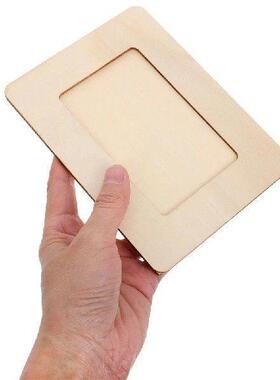 5 Pcs Wooden White Blank Photo Frames Craft Unfinished Safe