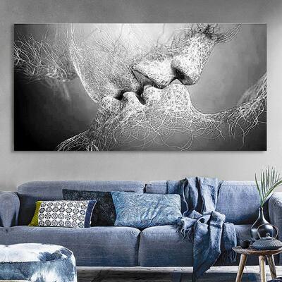 Black Canvas Painting Abstract Home Bedroom Decoration Wall