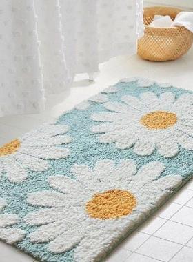 Daisy Bathroom Mat Nordic Fluffy Carpet Area Rug Bath Room