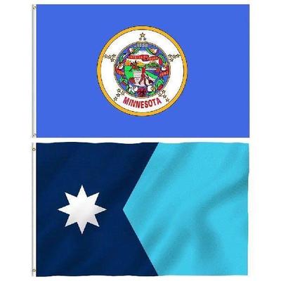 Double Stitched Minnesota Flag 90x150cm Hanging Minnesota