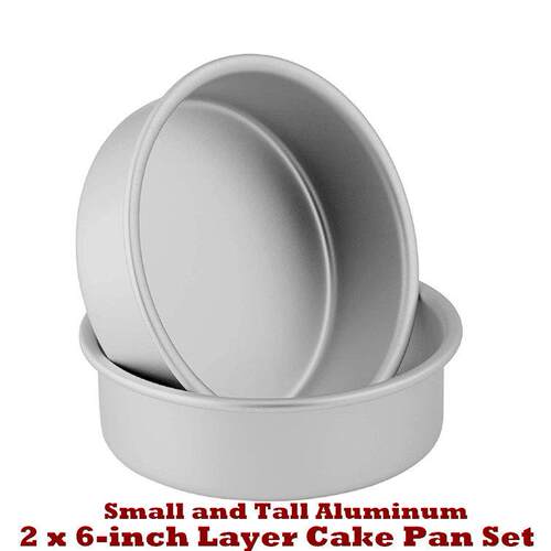 Small and Tall Aluminum 2 x 6-inch Layer Cake Pan Set