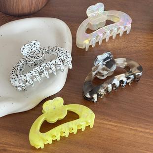 acetate studded grip clip shark Flower hairpin diamond