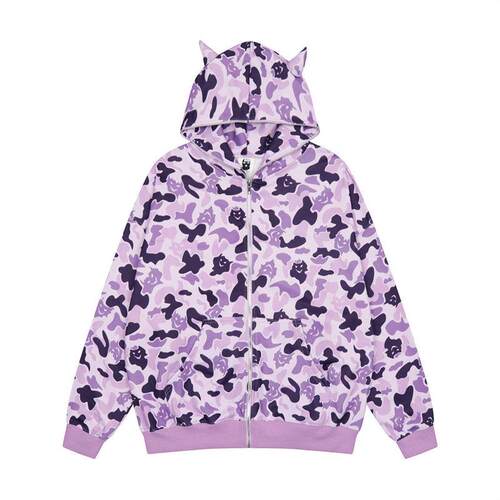 American vintage animal alphabet printed zipper hoodie for m