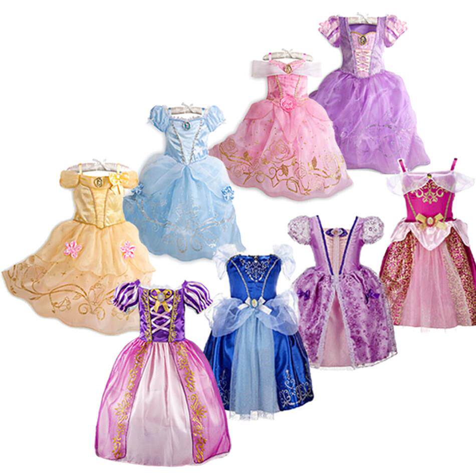 Little Girl Rapunzel Costume Party Fancy Princess Dress Chri