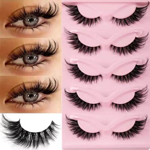 5 Pairs Cat Eye Lashes Fake Eyelashes Natural long Lashes
