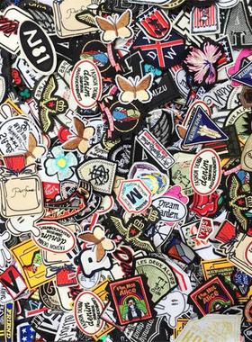 50PCs Mixed Iron On and Sew-On Patches For Clothing Embroide